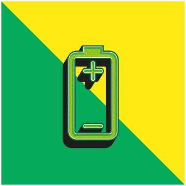 Artı ve Eksi Olumlu ve Olumsuz Polonyalıların Pili Yeşil ve Sarı 3D vektör logosu