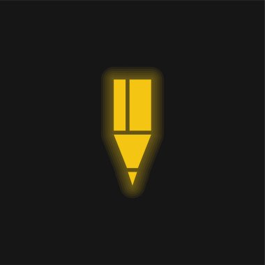 Black Pencil Tip yellow glowing neon icon clipart