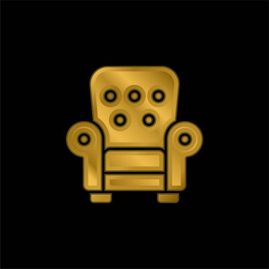 Koltuk altın kaplama metalik simge veya logo vektörü