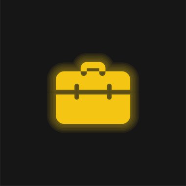 Evrak çantası sarı parlak neon simgesi