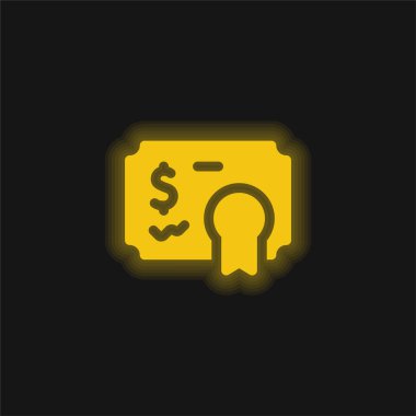 Bağ sarısı parlak neon simgesi