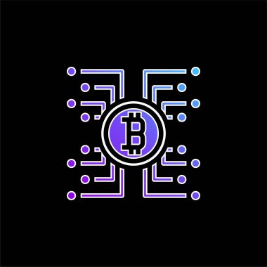 Bitcoin mavi gradyan vektör simgesi