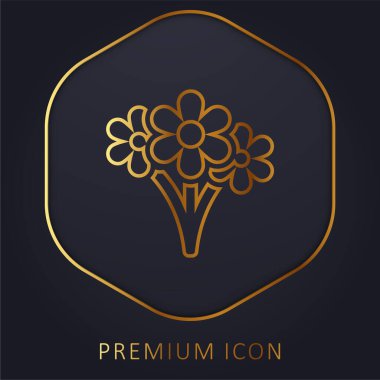 Buket altın çizgi prim logosu veya simgesi
