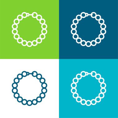 Bileklik Düz 4 renk en küçük simge seti