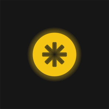 Asterisk sarı parlak neon simgesi