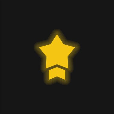 Rozet sarı parlak neon simgesi