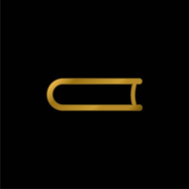 Alt Görünümden Kitap Özeti Altın kaplama metalik simge veya logo vektörü