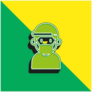 Çocuk Yeşil ve Sarı Modern 3D vektör simgesi logosu