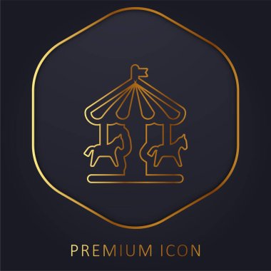Lunapark altın çizgi prim logosu veya simgesi