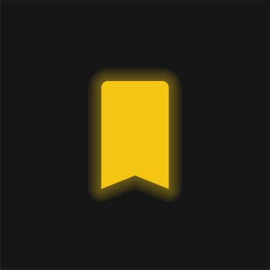 Yer imi sarı parlak neon simgesi