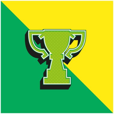 Ödül Kupası Silueti Büyük Boyut Yeşil ve Sarı Modern 3D vektör logosu