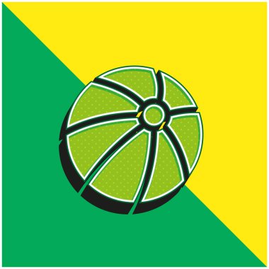 Top Yeşil ve Sarı modern 3D vektör simgesi logosu