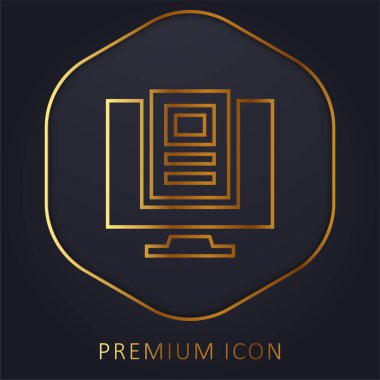 Madde altın çizgi premium logosu veya simgesi