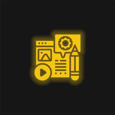 Parlayan sarı neon simgesini blokla
