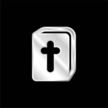 İncil gümüş kaplama metalik simge