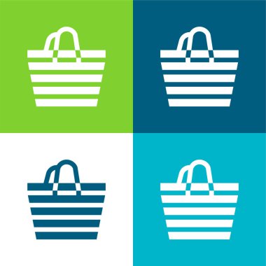 Plaj Çantası Düz 4 Renk en az simge seti