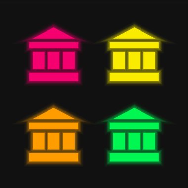 Dört renk parlayan neon vektör simgesini kaydet