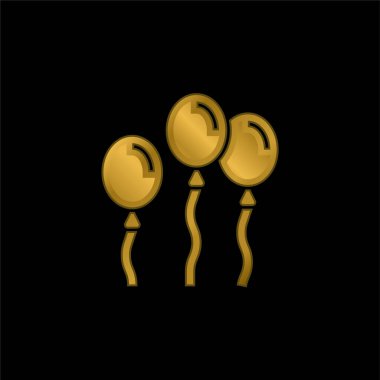 Balon altın kaplama metalik simge veya logo vektörü