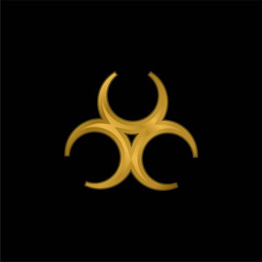 Biyolojik Tehlike Sembolü altın kaplama metalik simge veya logo vektörü