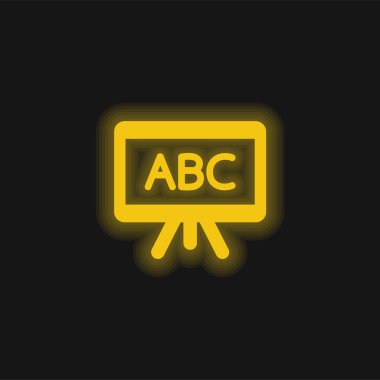 ABC sarı parlak neon simgesi