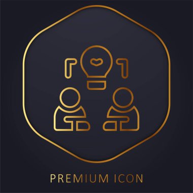 Beyin fırtınası altın çizgi prim logosu veya simgesi