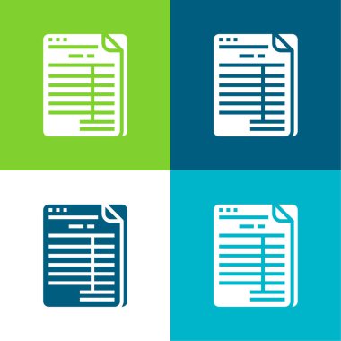 Düz Düz 4 renk simgesi kümesi