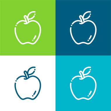 Apple Düz 4 renk en küçük simge kümesi