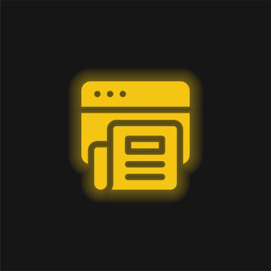 Madde sarı parlak neon simgesi