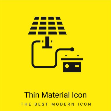 Battery minimal bright yellow material icon clipart