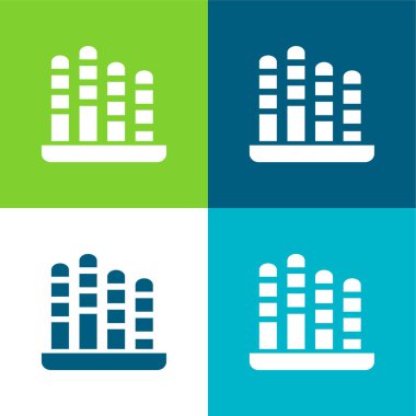 Çubuk Grafik Kaybı Düz 4 renk minimal simgesi seti