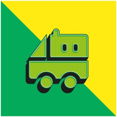 Ambulans Yeşil ve Sarı Modern 3D vektör simgesi logosu