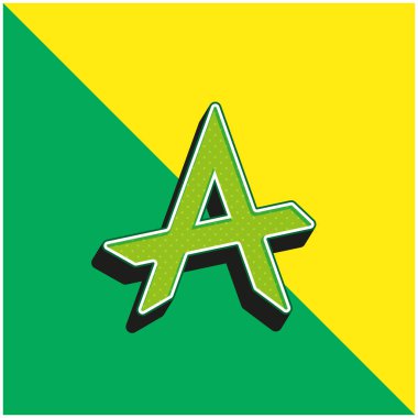 Anarşi Yeşil ve Sarı Modern 3D vektör simgesi logosu