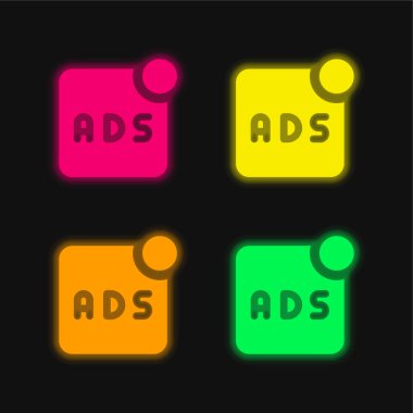 Dört renk parlayan neon vektör simgesi ekle