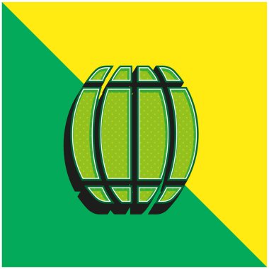 Fıçı Yeşil ve Sarı modern 3d vektör simgesi logosu