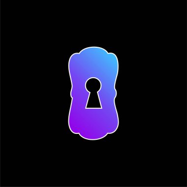 Big Keyhole Black Shape blue gradient vector icon clipart