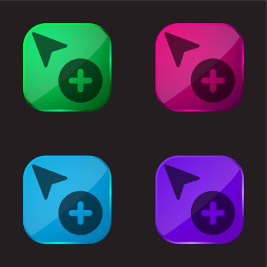 Dört renkli cam düğme simgesi ekle