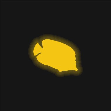 Sancak Balığı Silueti Sarı parlak neon simgesi