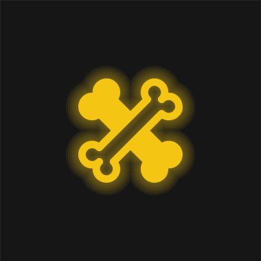 Kemik sarısı parlak neon simgesi