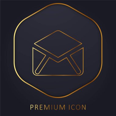 Siyah Açık Zarf Altın Satır prim logosu veya simgesi