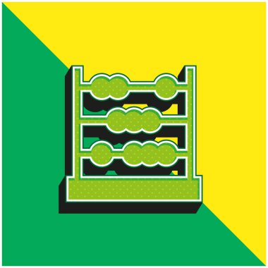 Abaküs Yeşil ve Sarı modern 3d vektör simgesi logosu