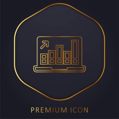 Analitik altın çizgi prim logosu veya simgesi