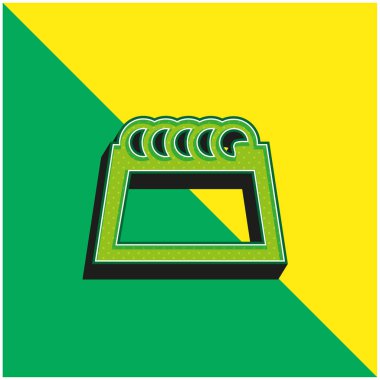 Üst Sınır Yeşil ve Sarı Noktalı Boş Sayfa 3D vektör simgesi logosu