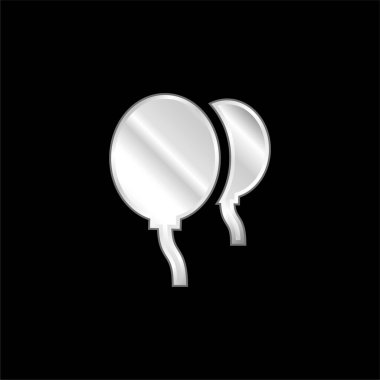 Balonlar gümüş kaplama metalik simge