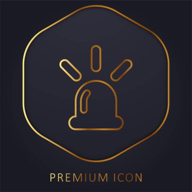 Alarm altın çizgi premium logosu veya simgesi