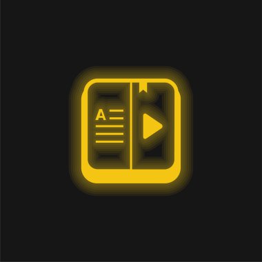 Kitap sarı parlak neon simgesi
