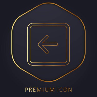 Arka Sol Ok Kare Düğmesi Ana Hattı Altın Çizgi prim logosu veya simgesi
