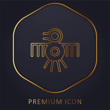 İnce Çizgilerin Eski Hint Tasarımı Altın Çizgili Logo veya Simge