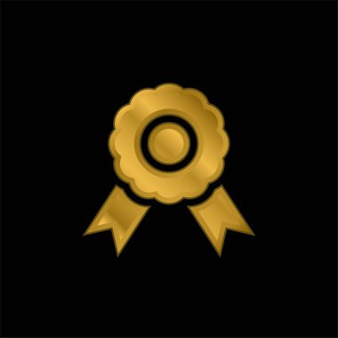 Rozet altın kaplama metalik simge veya logo vektörü