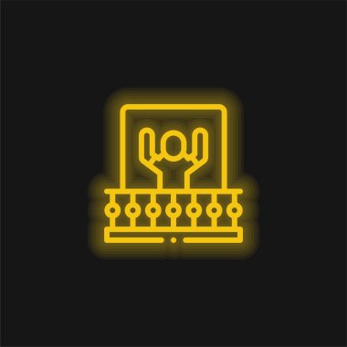 Balkon sarısı parlak neon simgesi