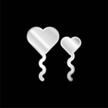 Balonlar gümüş kaplama metalik simge